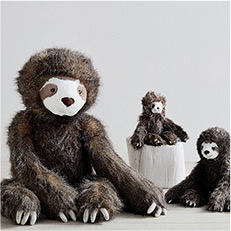 Faux-Fur Plush Sloth